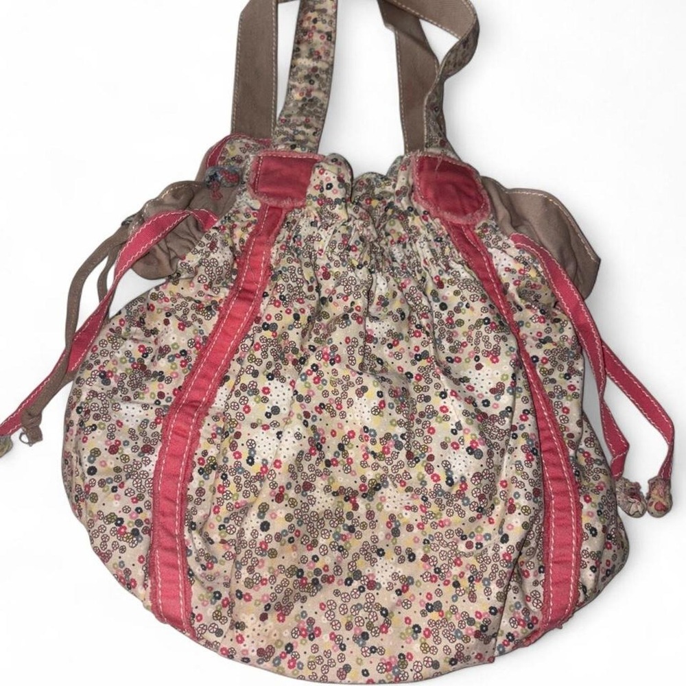 Thirty one- Y2K floral print drawstring bag with pink trim